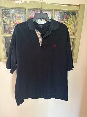 Men’s Burberry Black Polo Shirt Large